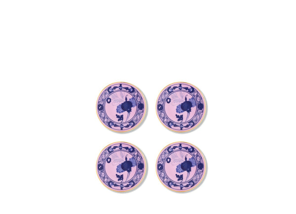 GINORI ORIENTE ITALIANO 4 COASTERS AZALEA