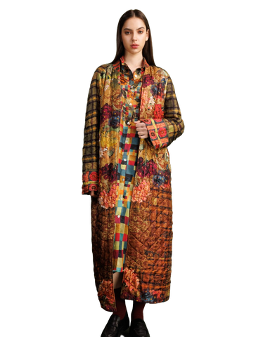 PIXEL ALICE X ORTANCIA REVERSIBLE QUILTED ROBE