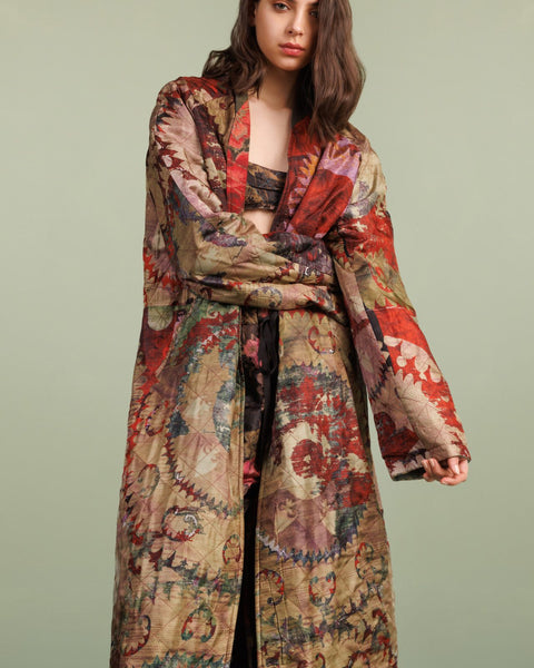 INFATUATION BLACK X AREEJ REVERSIBLE QUILTED ROBE