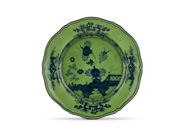 GINORI ORIENTE ITALIANO FLAT DINNER PLATE MALACHITE GREEN