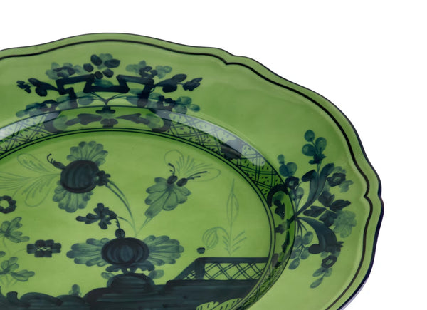 GINORI ORIENTE ITALIANO FLAT DINNER PLATE MALACHITE GREEN