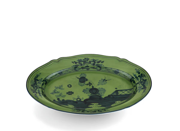 GINORI ORIENTE ITALIANO OVAL PLATTER MALACHITE GREEN