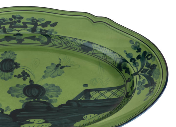 GINORI ORIENTE ITALIANO OVAL PLATTER MALACHITE GREEN