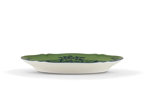 GINORI ORIENTE ITALIANO OVAL PLATTER MALACHITE GREEN