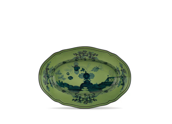 GINORI ORIENTE ITALIANO PICKLE DISH MALACHITE GREEN