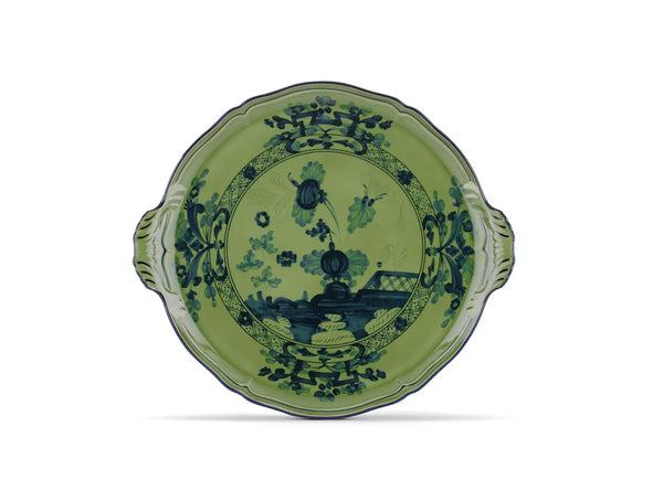 GINORI ORIENTE ITALIANO CAKE PLATE MALCHITE GREEN