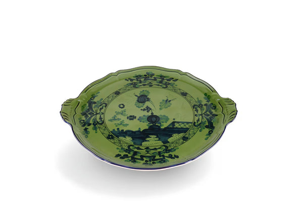 GINORI ORIENTE ITALIANO CAKE PLATE MALCHITE GREEN
