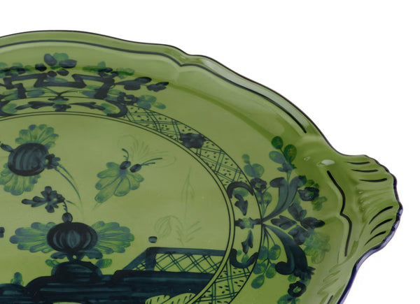 GINORI ORIENTE ITALIANO CAKE PLATE MALCHITE GREEN