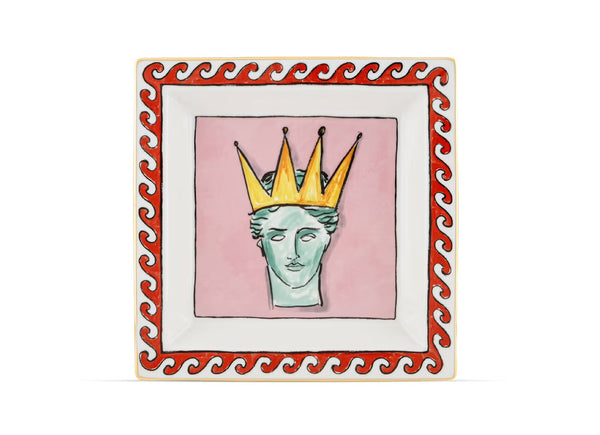 GINORI IL VIAGGIO DI NETTUNO SQUARE CHANGE TRAY LARGE PINK
