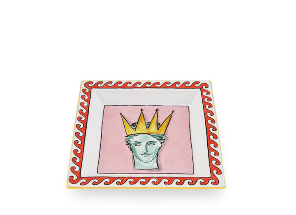 GINORI IL VIAGGIO DI NETTUNO SQUARE CHANGE TRAY LARGE PINK