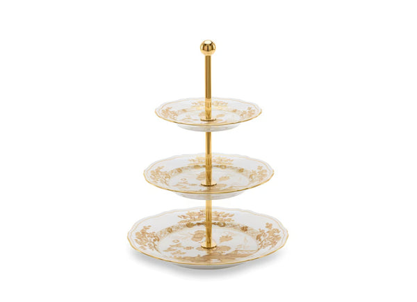 GINORI ORIENTE ITALIANO 3-TIER SERVING STAND AURUM