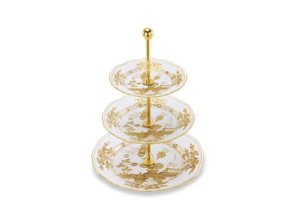 GINORI ORIENTE ITALIANO 3-TIER SERVING STAND AURUM