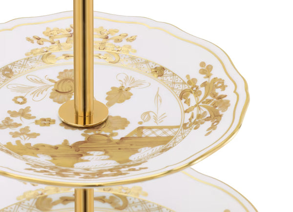 GINORI ORIENTE ITALIANO 3-TIER SERVING STAND AURUM