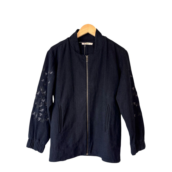 AODRESS Blouson Way Back Home Zip Black Navy at Aleph Gallery