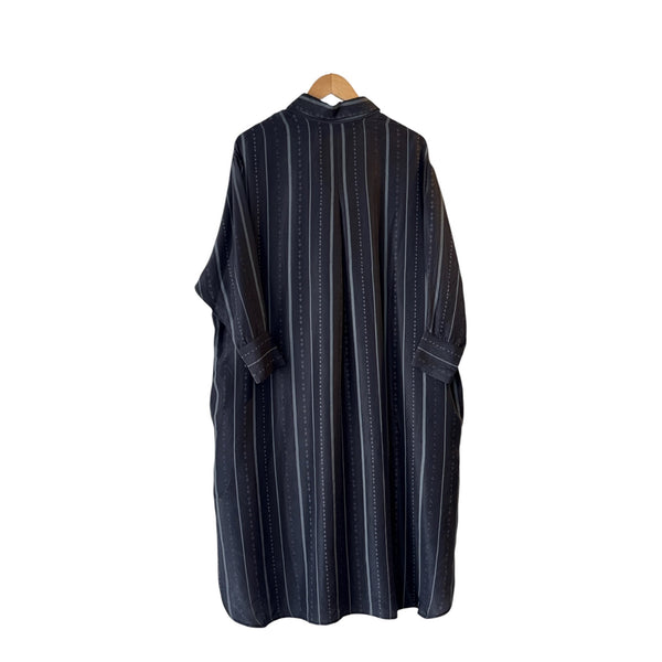 AODRESS DRESS LOOSE FIT SHIRT BLACK CRESCENT STRIPE at Aleph Gallery