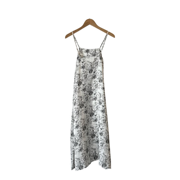 AODRESS Dress Slip in White and Black Roses 2 Aleph Gallery