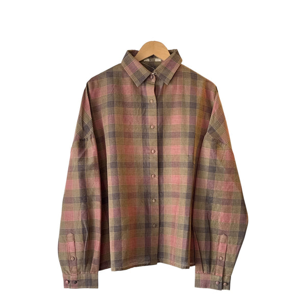 AODRESS Shirt Dropped Shoulder Madrus Gulabee Checkered at Aleph Gallery