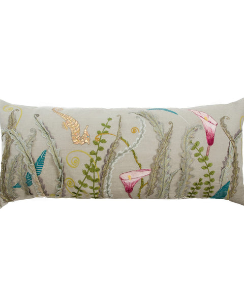 EMBROIDERED HAPPY FERN PILLOW