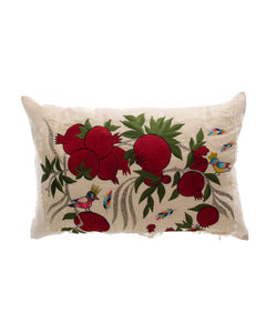 EMBROIDERED POMEGRANATE PILLOW