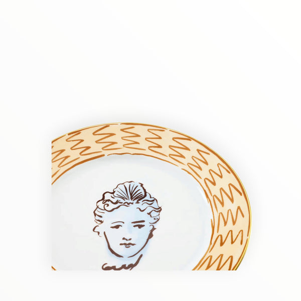 Ginori 1735, Il Viaggio Di Nettuno Flat Plate in Terracotta at Aleph Gallery