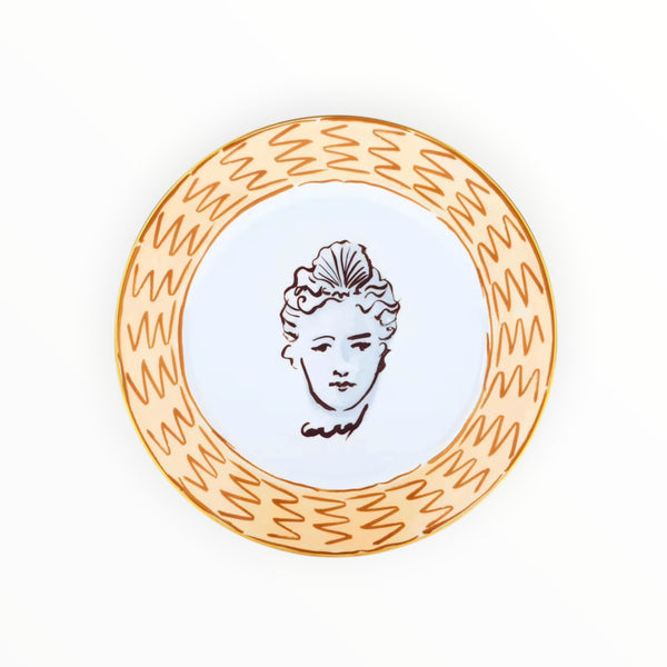 Ginori 1735, Il Viaggio Di Nettuno Flat Plate in Terracotta at Aleph Gallery