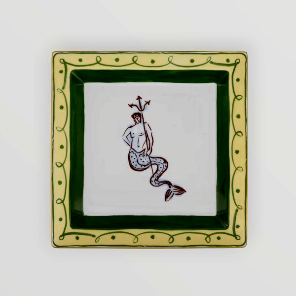 Ginori 1735 Square Plate Amalfi Lemon Il Viaggio Di Nettuno at Aleph Gallery
