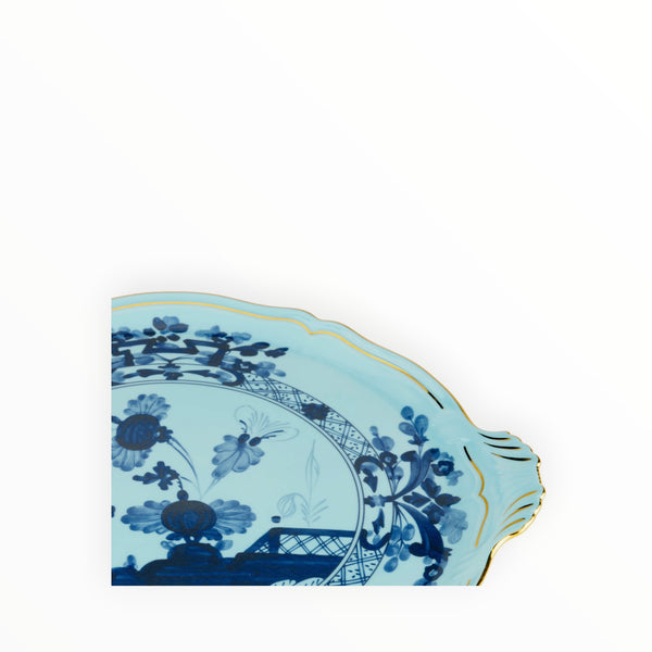 Ginori 1745, Oriente Italiano Cake Plate in Iris Blue at Aleph Gallery