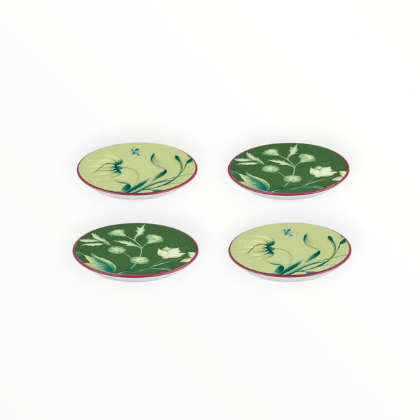 Ginori 1745, Set of four Acanto Green Coasters at Aleph Gallery