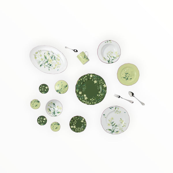 Ginori 1745, Set of four Acanto Green Coasters at Aleph Gallery