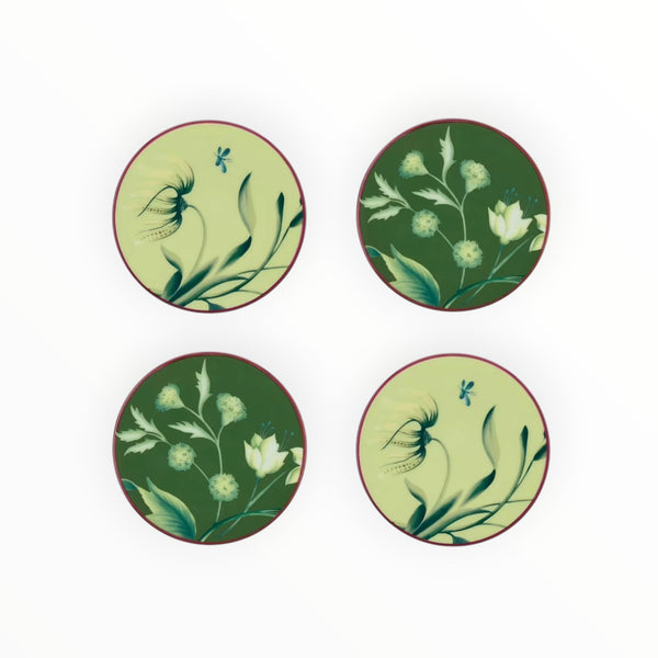 Ginori 1745, Set of four Acanto Green Coasters at Aleph Gallery