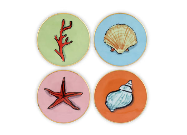 Ginori IL Viaggio DI Nettuno 4 Coasters Multi-Decoration at Aleph Gallery