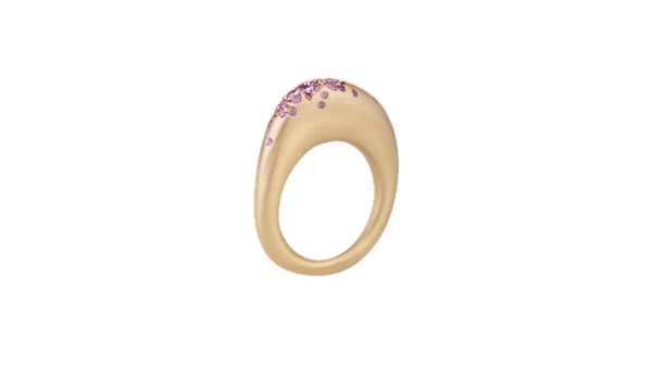 Nada Ghazal Urban Color Thin Ring in Pink Sapphire at Aleph Gallery