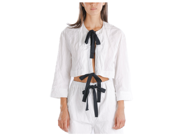 Renaissance Renaissance Jane Bolero Jacket in White at Aleph Gallery