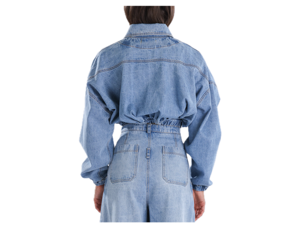 Renaissance Renaissance Jeans Baby Bomber Jacket in Blue at Aleph Gallery