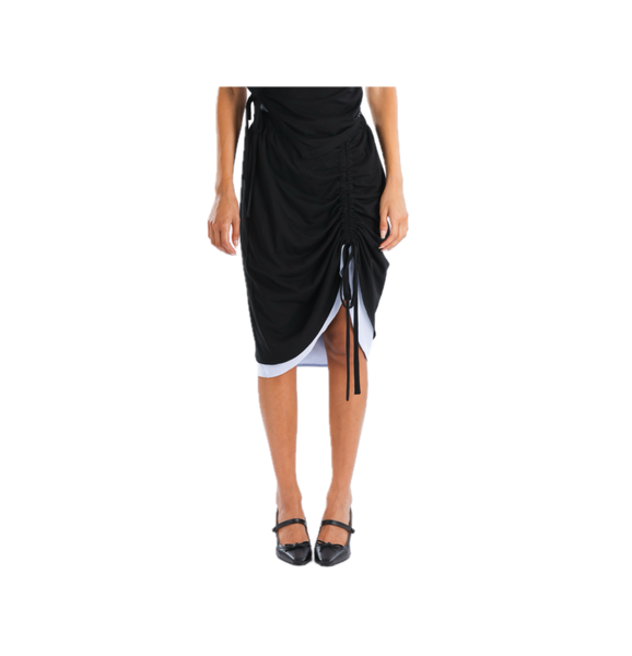 Renaissance Renaissance Samantha Skirt in Black/Blue at Aleph Gallery