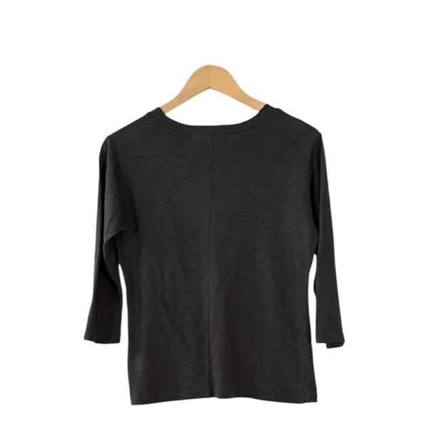 Sula 3/4 Sleeve Tee in Gunmetal at Aleph Gallery