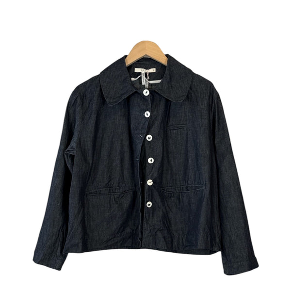 Sula Cool Warm Jacket in Blue Denim at Aleph Gallery