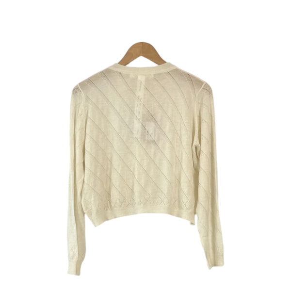 Sula Fine Nickel Cardigan in Cream at Aleph Gallery