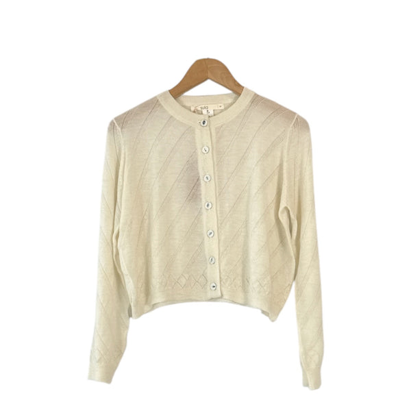 Sula Fine Nickel Cardigan in Cream at Aleph Gallery