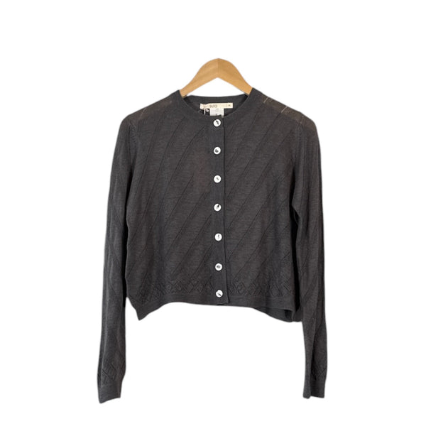 Sula Fine Nickel Cardigan in Gunmetal at Aleph Gallery
