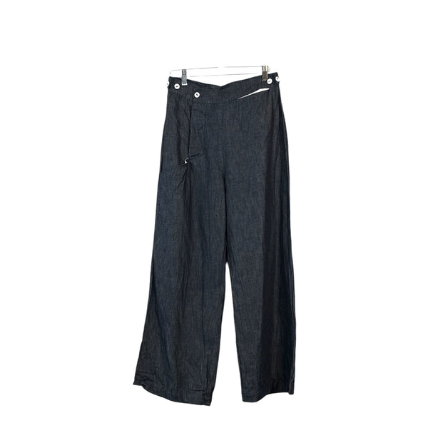 Sula Hem Pants in Blue Denim at Aleph Gallery