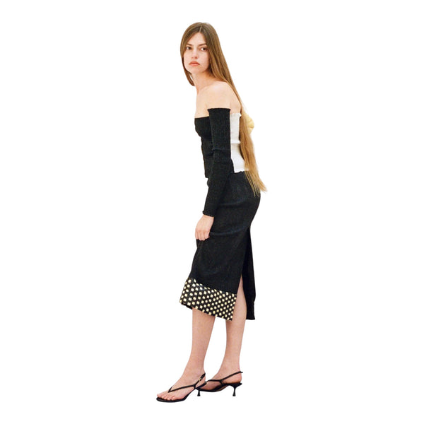 Super Yaya Marie Skirt in Black and Gold Yellow at Aleph Gallery