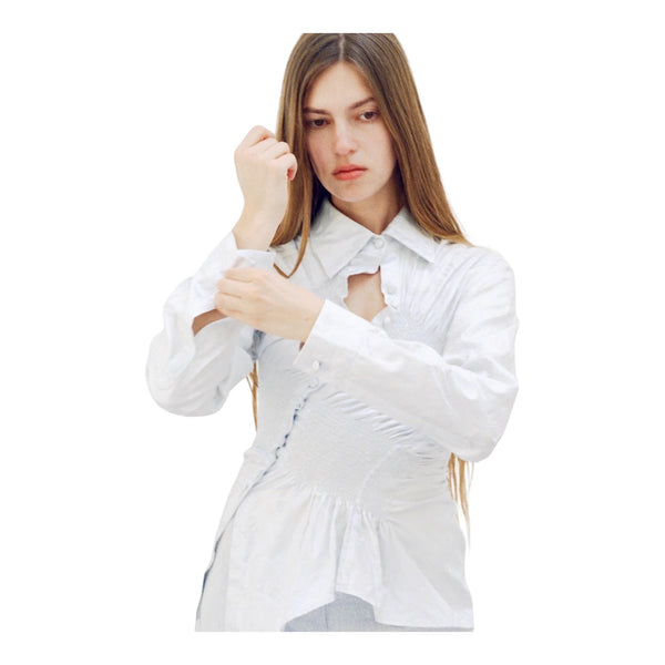 Super Yaya Twist Shirt in White at Aleph Gallery