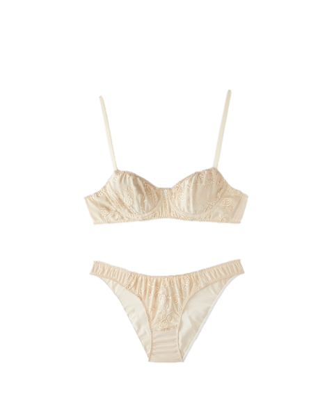 Work of Fiction Embroidered Underwire Pearl Bra at Aleph Gallery