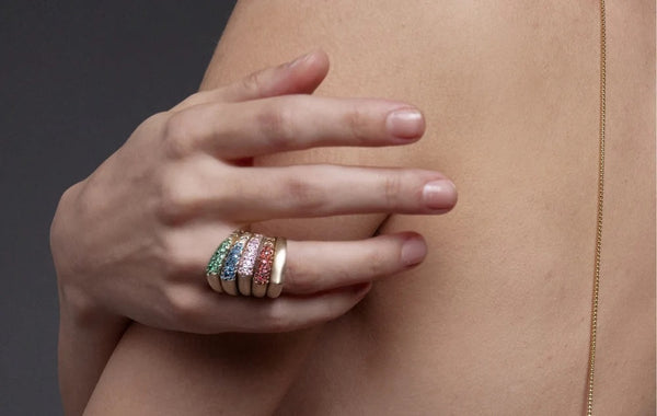 NADA GHAZAL RING THE ARCH SELF LOVE STRIPE SMALL