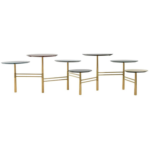 Nada Debs Pebble Low Table, Lacquered Wood, Brushed Brass Base 