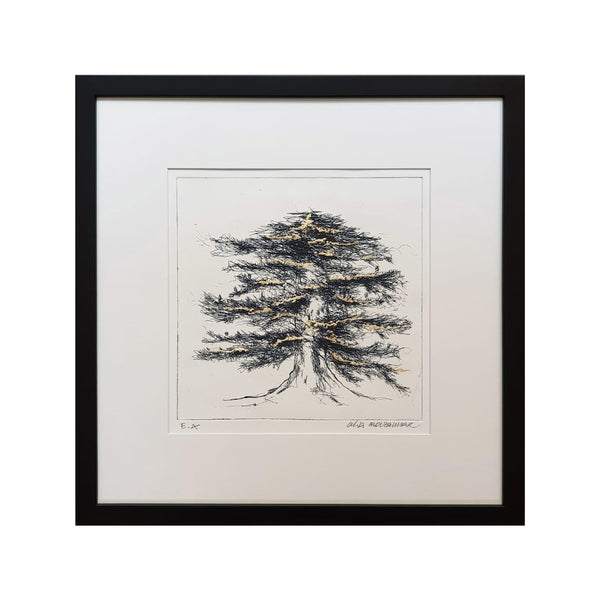 ALIA MOUZANNAR CEDARS ETCHING