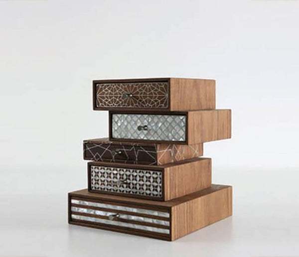 Nada Debs Patchwork Stackable Jewelry Box at Aleph Gallery