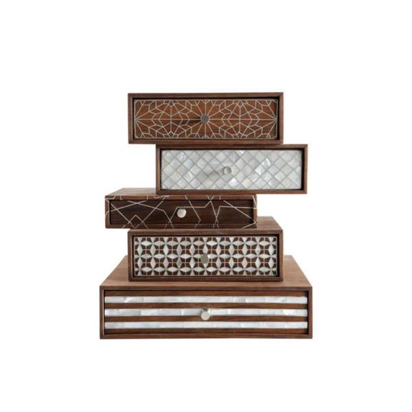 Nada Debs Patchwork Stackable Jewelry Box at Aleph Gallery