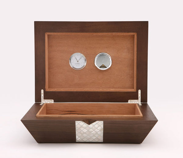 Nada Debs Stripes Cigar Box in Walnut Eggshell Finish at Aleph Gallery